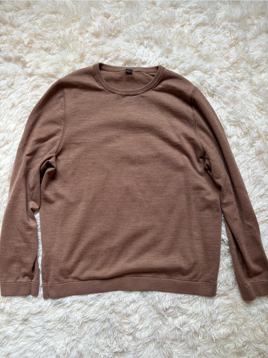 lululemon athletica Sweaters - Lululemon Merino Wool Crewneck Sweater Brown Curved Hem Women’s Size Large
